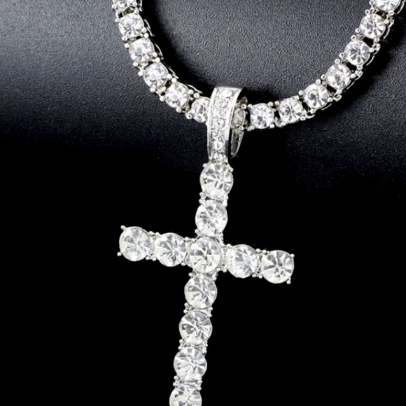 Other - Men's 925 Sterling Silver Tennis Chain Tennis Necklace.